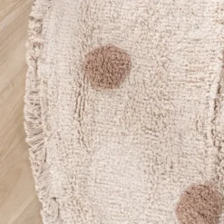 Teppich Kinderzimmer Rund - Lou Dots Taupe