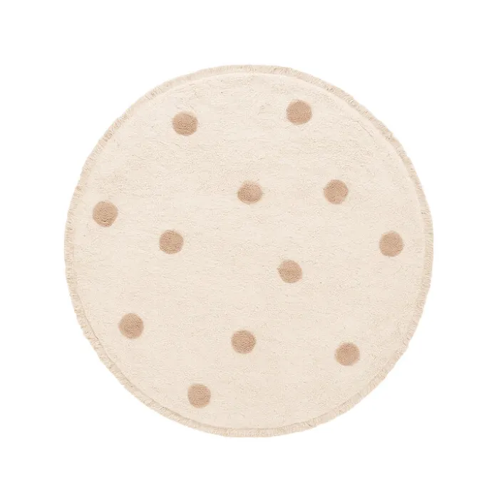 Teppich Kinderzimmer Rund - Lou Dots Taupe