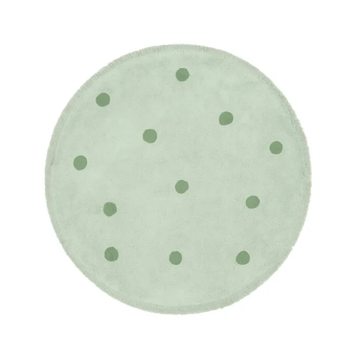 Teppich Kinderzimmer Rund - Lou Dots Grün
