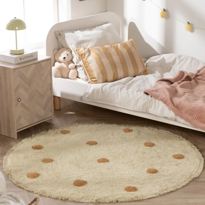 Teppich Kinderzimmer Rund - Lou Dots Gelb