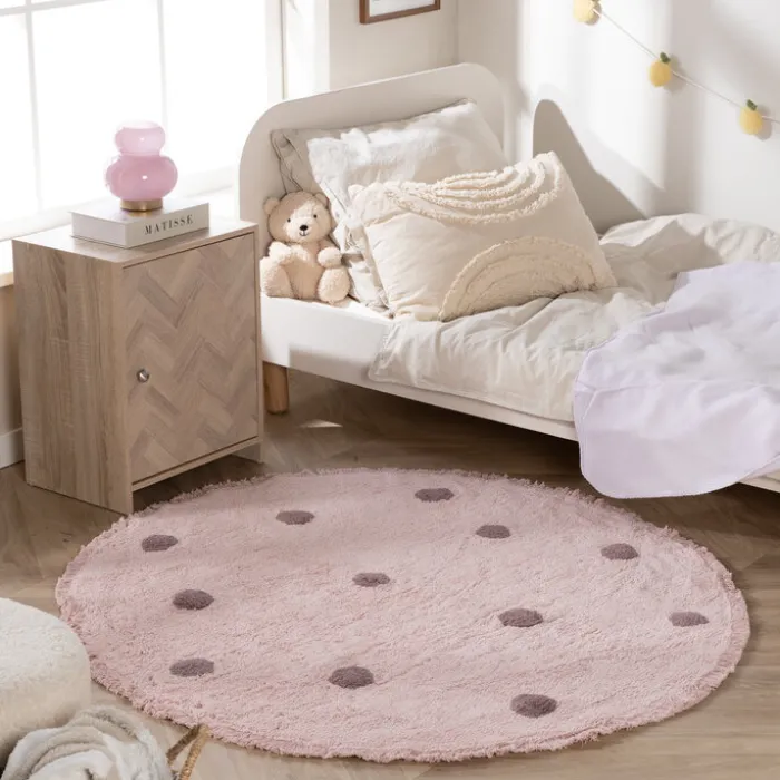 Teppich Kinderzimmer Rund - Lou Dots Lila