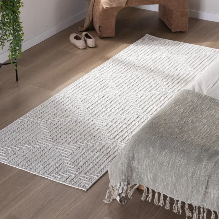 Teppich Läufer - Hidde 3D Lines Weiß