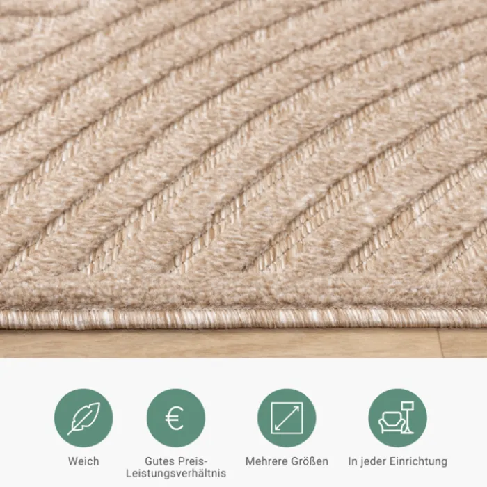 Teppich Modern - Nori Curves Taupe