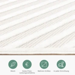 Teppich Modern - Nori Lines Weiß