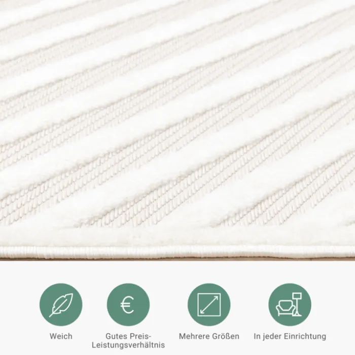 Teppich Modern - Nori Lines Weiß