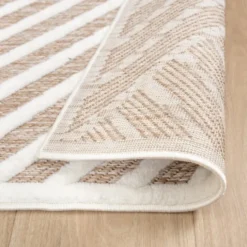 Teppich Modern - Nori Lines Weiß Taupe