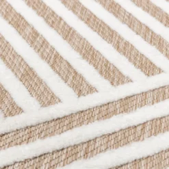 Teppich Modern - Nori Lines Weiß Taupe