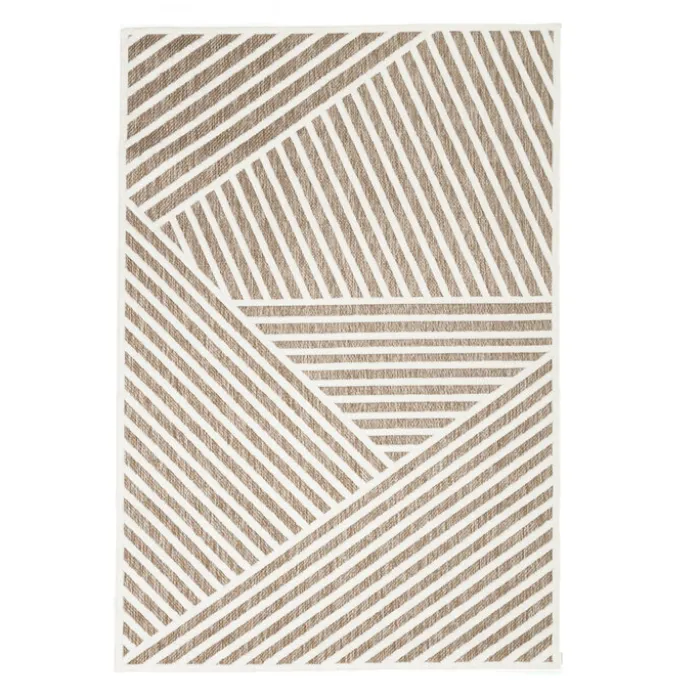 Teppich Modern - Nori Lines Weiß Taupe