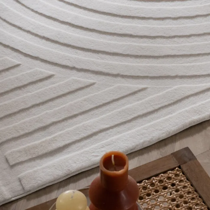 Teppich Organisch - Flowy Wavy Creme