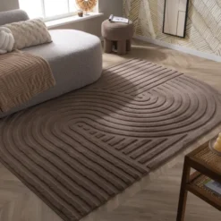 Teppich Organisch - Flowy Wavy Taupe