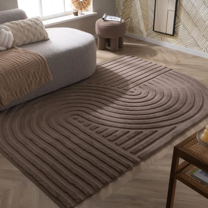 Teppich Organisch - Flowy Wavy Taupe