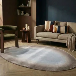 Teppich Organisch - Mellow Blau Taupe