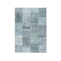 Teppich Patchwork - Estate Blau Grün