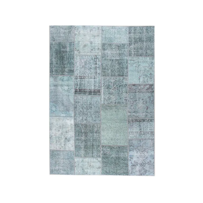 Teppich Patchwork - Estate Blau Grün