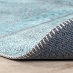 Teppich Patchwork - Estate Blau Grün