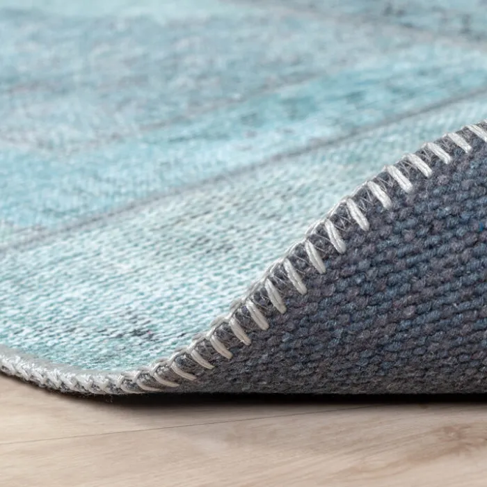 Teppich Patchwork - Estate Blau Grün