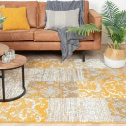 Teppich Patchwork - Famous Ocker