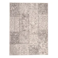 Teppich Patchwork - Miracle Grau Braun - 70x140cm