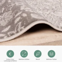 Teppich Patchwork - Miracle Grau Braun - 70x140cm