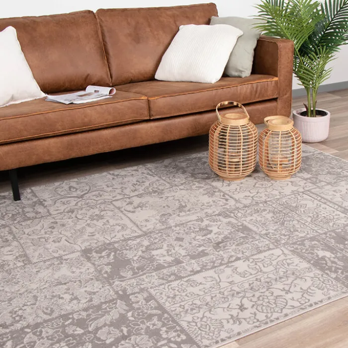 Teppich Patchwork - Miracle Grau Braun - 70x140cm