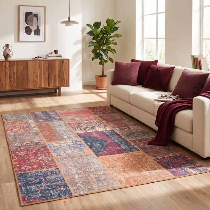 Teppich Patchwork - Moods Rot No.16