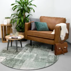Teppich Patchwork Rund - Dreams Grün