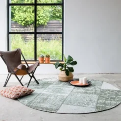 Teppich Patchwork Rund - Dreams Grün