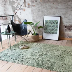 Teppich Patchwork - Wonder Grün Schwarz