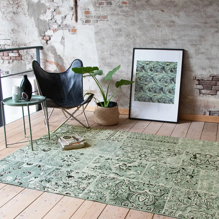 Teppich Patchwork - Wonder Grün Schwarz