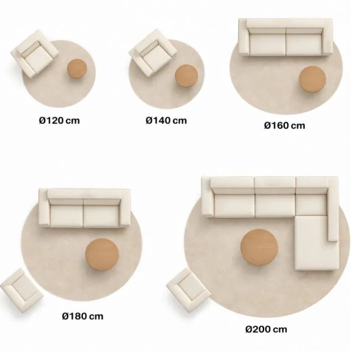 Teppich rund vintage - Kyra Medaillon Creme