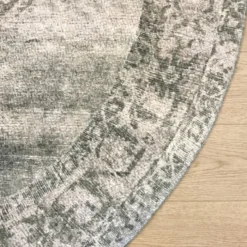 Teppich rund vintage - Kyra Medaillon Grün