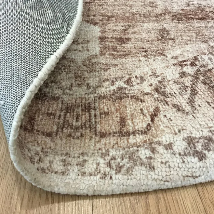 Teppich rund vintage - Kyra Medaillon Braun