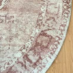 Teppich rund vintage - Kyra Medaillon Rosa