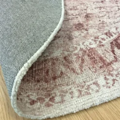 Teppich rund vintage - Kyra Medaillon Rosa