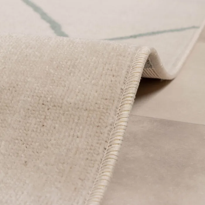 Teppich Skandinavisch - Odin Lines Creme Grün