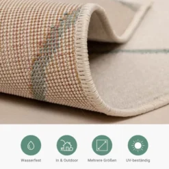 Teppich Skandinavisch - Odin Lines Creme Grün