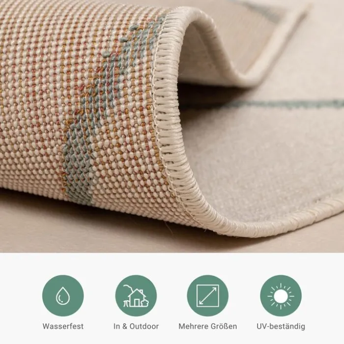 Teppich Skandinavisch - Odin Lines Creme Grün