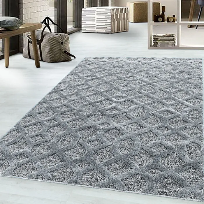 Teppich Skandinavisch - Pitea Tile Grau