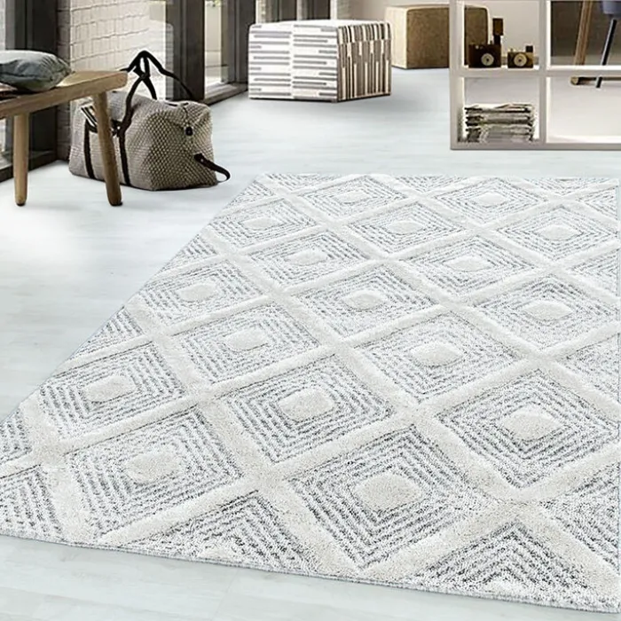 Teppich Skandinavisch - Pitea Ethno Creme Grau