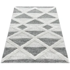 Teppich Skandinavisch - Pitea Lines Grau Creme