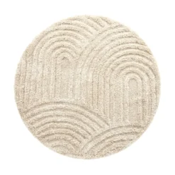 Teppich Skandinavisch Rund - Lova Arches Beige