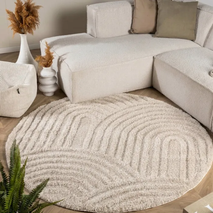 Teppich Skandinavisch Rund - Lova Arches Beige