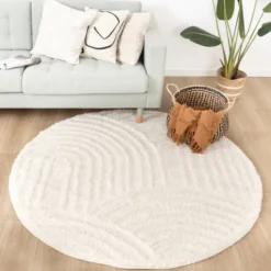 Teppich Skandinavisch Rund - Lova Arches Creme