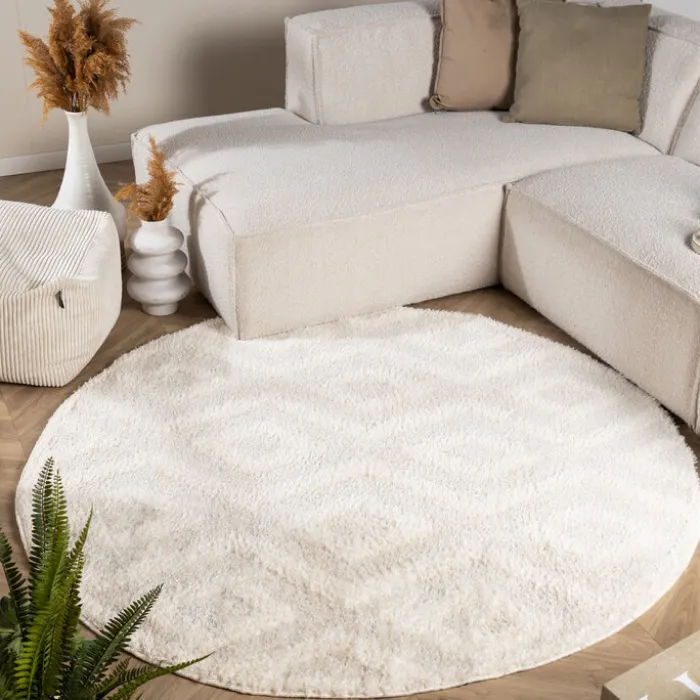 Teppich Skandinavisch Rund - Lova Diamond Creme