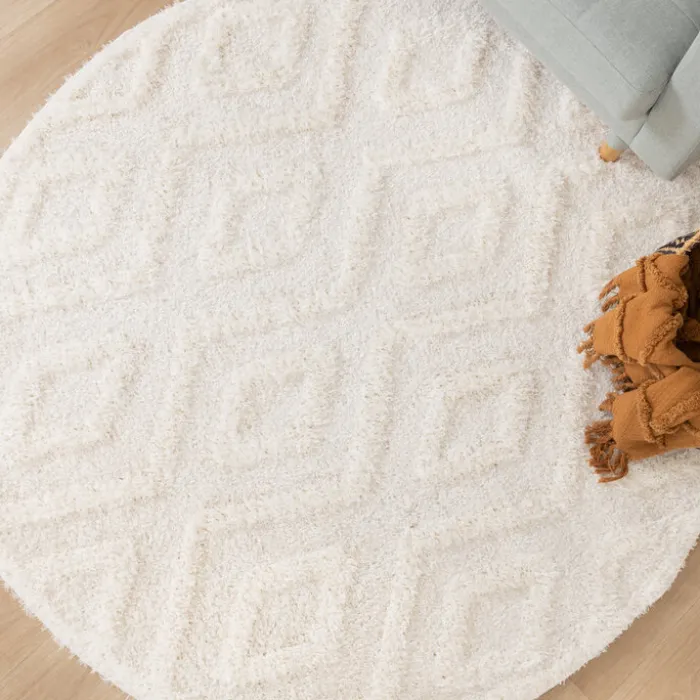 Teppich Skandinavisch Rund - Lova Diamond Creme