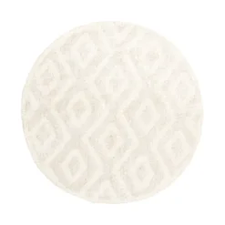 Teppich Skandinavisch Rund - Lova Diamond Creme