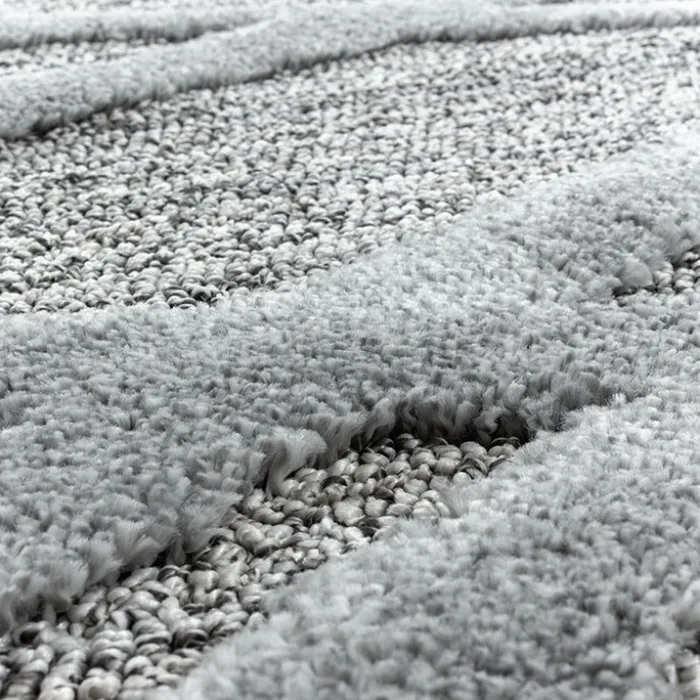 Teppich Skandinavisch Rund - Pitea Double Grau
