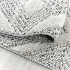 Teppich Skandinavisch Rund - Pitea Ethno Creme Grau