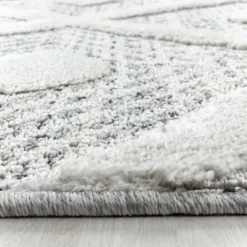 Teppich Skandinavisch Rund - Pitea Ethno Creme Grau