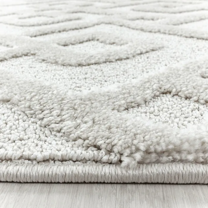 Teppich Skandinavisch Rund - Pitea Pattern Creme